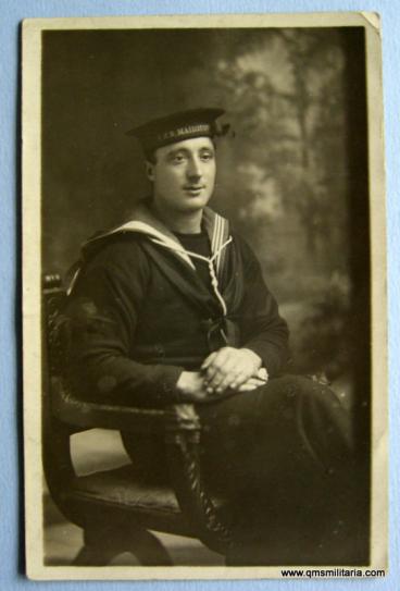 Sailor of HMS Maidstone ( 1912 ) plus additional photo of his very attractive sweetheart!