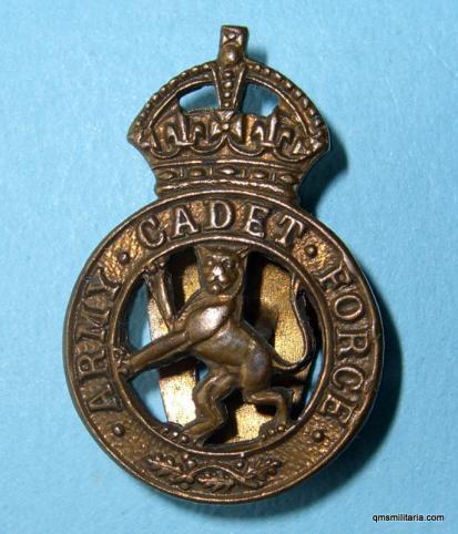 Scarce WW2 vintage Army Cadet Force ( ACF ) Mufti Brass Lapel Badge