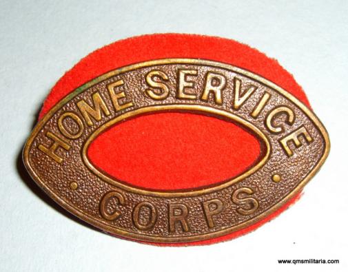 Rare WW1 Home Service Corps Bronze Shoulder Title ( Liverpool )