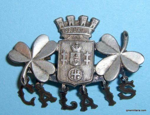 WW1 Souvenir Calais French Town Battle Pin Brooch Badge - Dangler variety