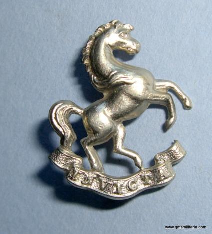 Kent Cyclists ( 6th Battalion Queen 's Own Royal West Kent Regiment ) Other Ranks White Metal Collar Badge