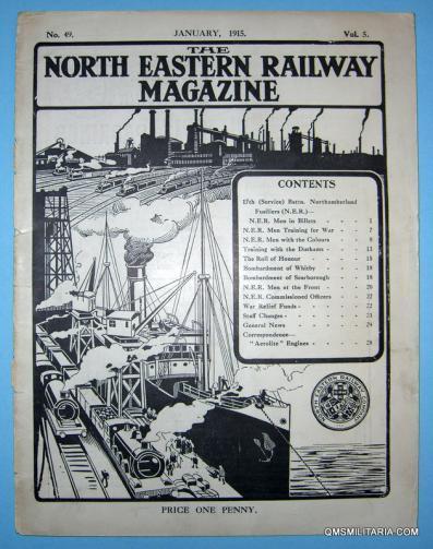 Scarce WW1 The North Eastern Railway ( NER ) Monthly Magazine - January 1915