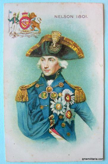 Pre WW1 Coloured Art Postcard of Portrait of Admiral Lord Horatio Nelson