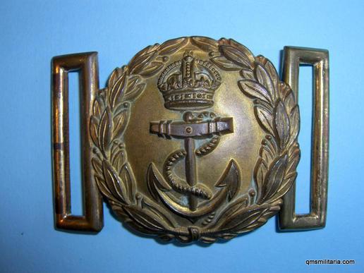 Royal Navy ( R.N. ) Officer's Gilt Brass Waist Belt Clasp (WBC), King 's crown (pre 1952)