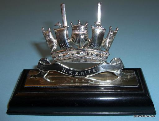 HMS KITE - Magnificent Pair of Victorian Sterling Silver Officer's Mess Menu Holders Mounted on Blocks of Ebony