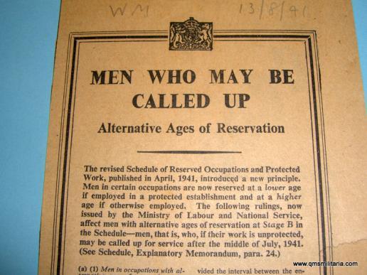 WW2 Home Front interest Newspaper cutting - Men Who May Be Called Up 1941