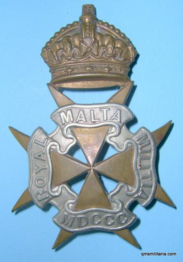 Royal Malta Militia Other Rank 's helmet plate, circa 1889-1914