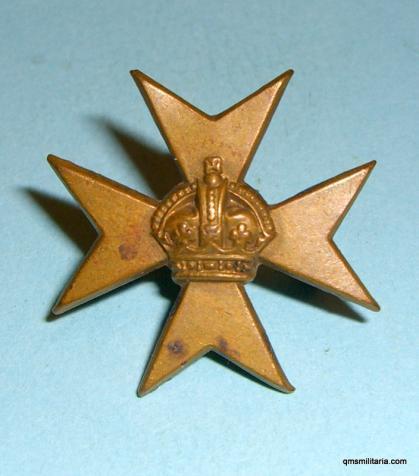 Royal Malta Militia Brass Other Ranks Collar Badge - Tudor Crown