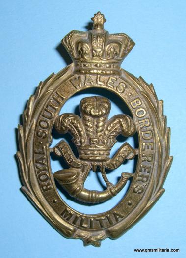 Victorian Royal South Wales Borderers ( SWB )  Militia Other Rank's Brass Glengarry Badge