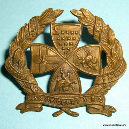 14th Middlesex ( Inns of Court ) Volunteer Rifle Corps ( VRC ) Gilding Metal Cap Badge, circa 1905 - 1908