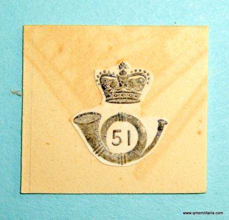 51st Kings Own Light Infantry Regimental Paper Crest