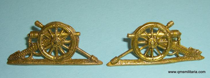  Royal Artillery ( RA ) Master Gunner and all senior Sergeants NCOs Arm / Sleeve Brass Arm Badges, matched pair