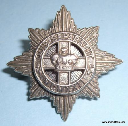 4th / 7th Dragoon Guards Officers Silver Plated Forage Cap Badge