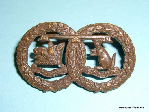 Victorian Argyll & Sutherland Highlanders ( A&SH ) Officers OSD Bronze Collar Badge - Cat's tail up