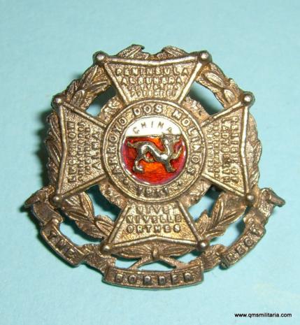 The Border Regiment Officer 's Enamel and Silver Plated Collar Collar Badge
