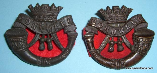 Duke of Cornwall Light Infantry ( DCLI ) Officer's Pair of OSD Collar Badges