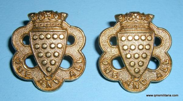 Duke of Cornwall 's Light Infantry Matched Pair of Gilding Medal Collar Badges