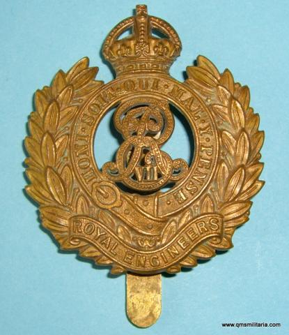 Royal Engineers ( RE ) Edwardian EVII Other Ranks Brass Cap Badge, circa 1901-1910