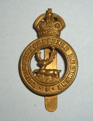 Hertfordshire ( Territorial ) Regiment Bronze Other Rank 's Cap Badge - wide antlers pattern