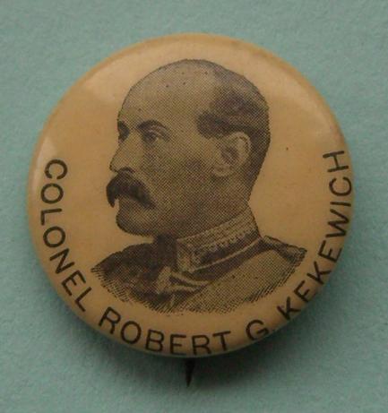 Colonel Robert G. Kekewich Photographic Boer War Commemorative Celluloid Tin Tinnie Button Badge