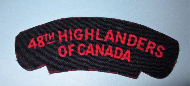 Canadian - 48th Highlanders of Canada Printed Cloth Cloth, Red on Blue