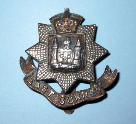 Victorian East Surrey Regiment Bi-Metal Cap Badge