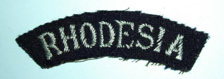 WW2 Royal Air Force Rhodesia Nationality Embroidered Cloth Shoulder Title Arm Badge Rhodesia 