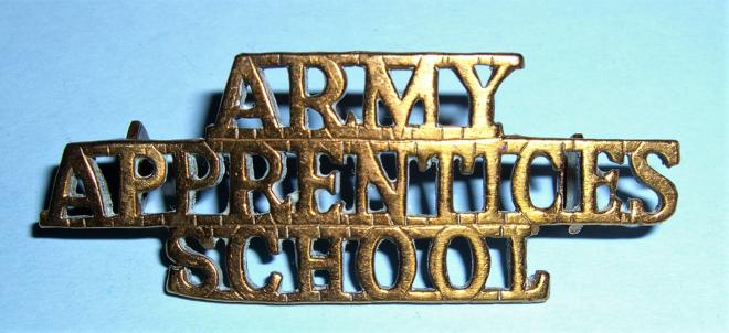 Army Apprentice School Brass Shoulder Title