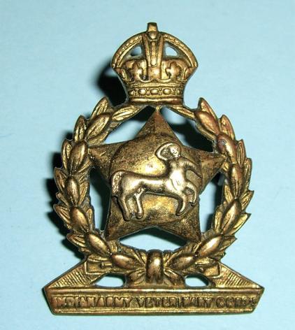 Indian Army - Indian Army Veterinary Corps Bi Metal Cast Collar Badge