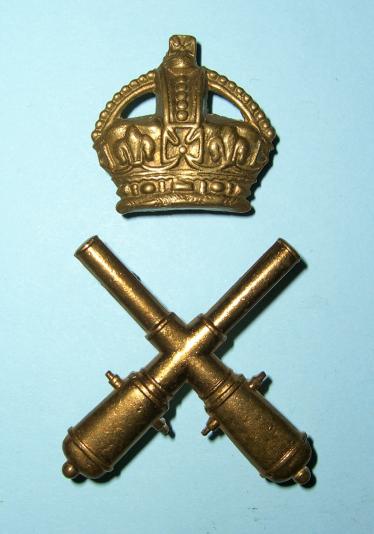 1st Prize Crossed Cannons / Guns Proficiency 2 Part Brass Arm Badge