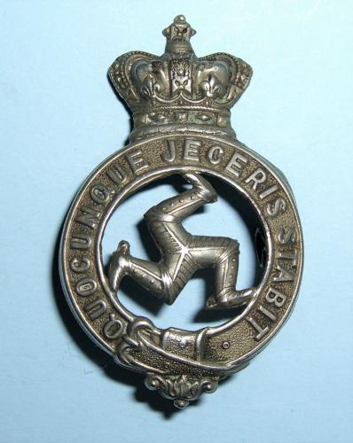 Victorian  - Isle of Man Volunteers Other Ranks White Metal Glengarry Badge ( the 7th Volunteer Battalion King 's Liverpool Regiment )