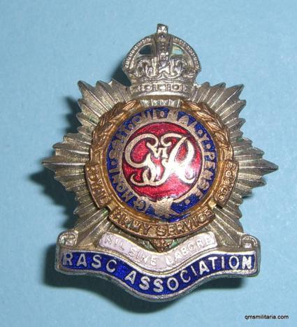WW2 Vintage Royal Army Service Corps ( RASC ) Old Comrades Association Buttonhole Lapel Badge