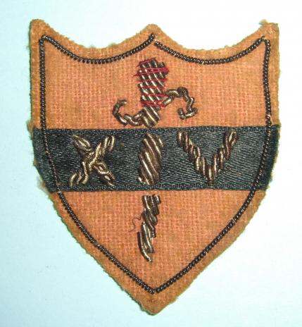 WW2  - 14th Army Bullion Embroidered Formation Sign Desigation Flash