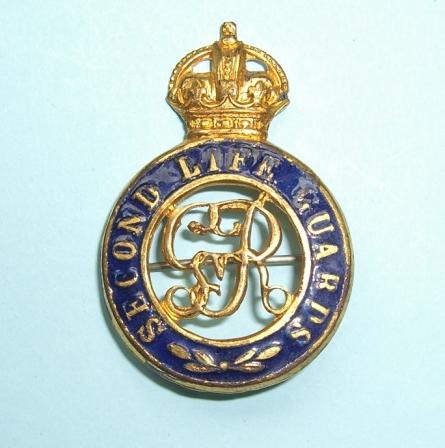 WW1 GV 2nd Life Guards Gilding Metal and Enamel Sweetheart Brooch Badge Pin