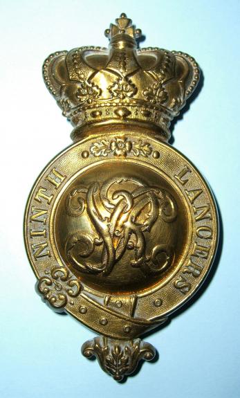 Victorian 9th Queen's Royal Lancers Officer's Bit Boss Horse Furniture Ornament Badge