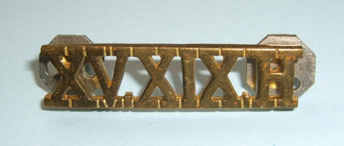 VX.XIXH 15th / 19th Hussars Officers Gilt Brass Shoulder Title as worn on the chainmail epaulettes