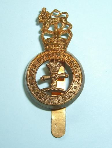 Rare YEOMARY Misspelt Royal Devon Yeomanry Artillery Cap Badge QEII