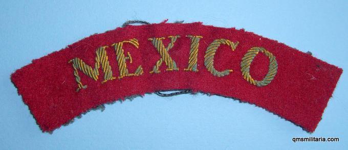 WW2 Rare Nationality Officer's Shoulder Title - MEXICO