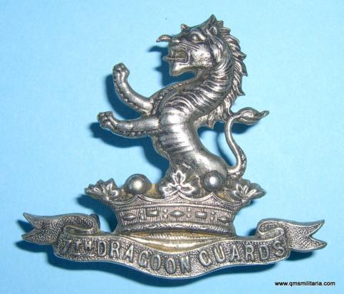 Victorian / Edwardian 7th ( The Princess Royal's ) Dragoon Guards White Metal Cap Badge, 1898 - 1906