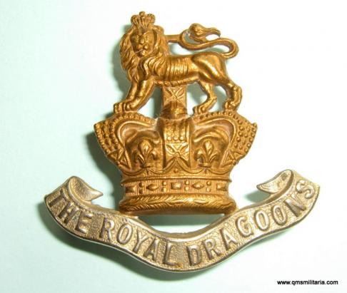 Victorian 1st Royal Dragoons Other Ranks Bi-metal Cap Badge - 3 Loops