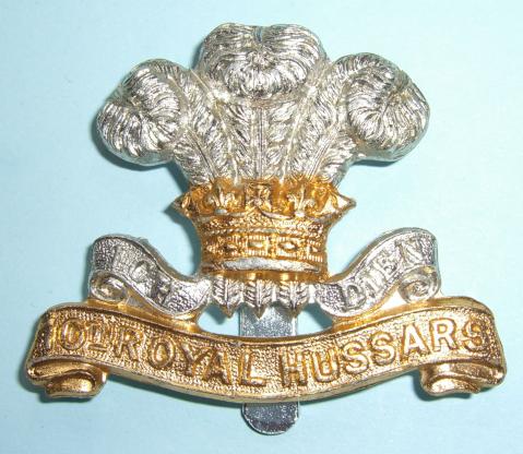 10th Royal Hussars Anodised Aluminium Bi Colour Cap Badge - Timings