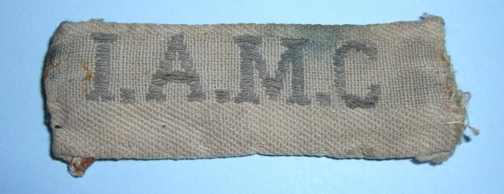 WW2 Vintage IAMC ( Indian Army Medical Corps ) Wovne Cloth Shoulder Title