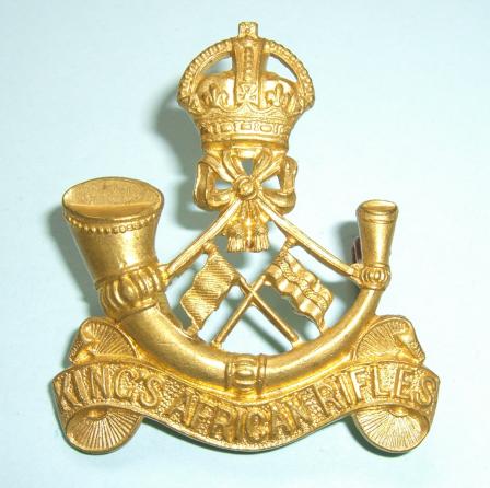 Rare Signals Section King's Africa Rifles Officer's Gilt Cap Badge - Firmin London