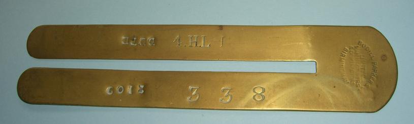 WW1 4th Highland Light Infantry ( TF ) unit marked Brass Button Stick - Bodill Parker Birmingham