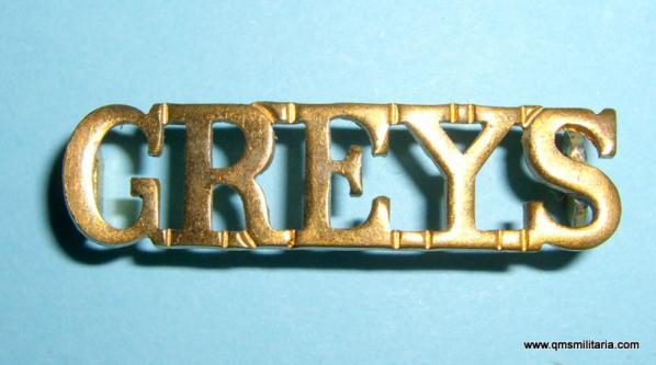 GREYS Royal Scots Greys Other Rank's Brass Shoulder Title (small pattern)