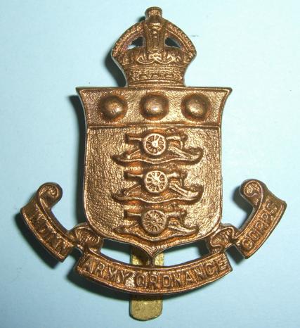 Indian Army Ordnance Corps Cast Brass Cap Badge - Maker Marked