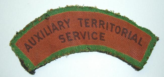 WW2 Printed Auxiliary Territorial Service ( ATS )  Cloth Shoulder Title 