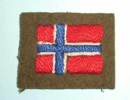 WW2 Norwegian Free Forces Army Embroidered Cloth Nationality Formation Sign Patch (Norwegian flag)