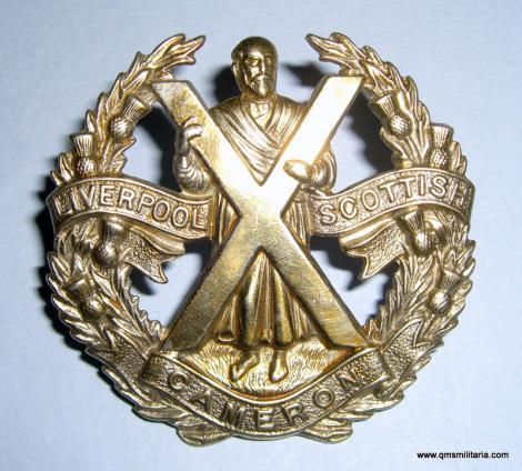 Liverpool Scottish ( Queen 's Own Cameron Highlanders ) White Metal Cap Badge