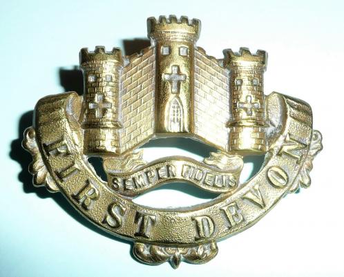 First Devon Militia (4th Battalion Devon Regiment) Other Ranks Brass Glengarry Badge Circa 1890